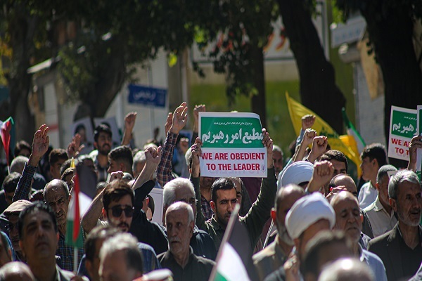 راهپیمایی پرشور مردم کرمانشاه در محکومیت جنایات رژیم صهیونیستی